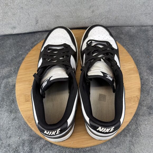 Nike Dunk Low Shoes Mens Size 11.5 Black Leather Low Top Sneakers DD1391-100